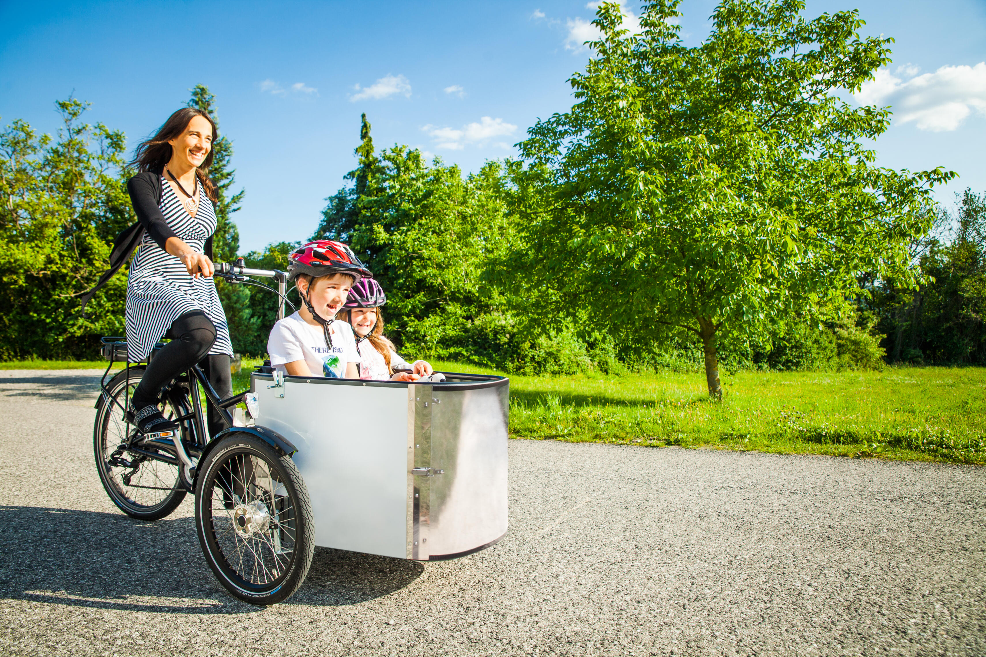 Oberösterreich radelt - Familie radelt mit dem Lastenrad