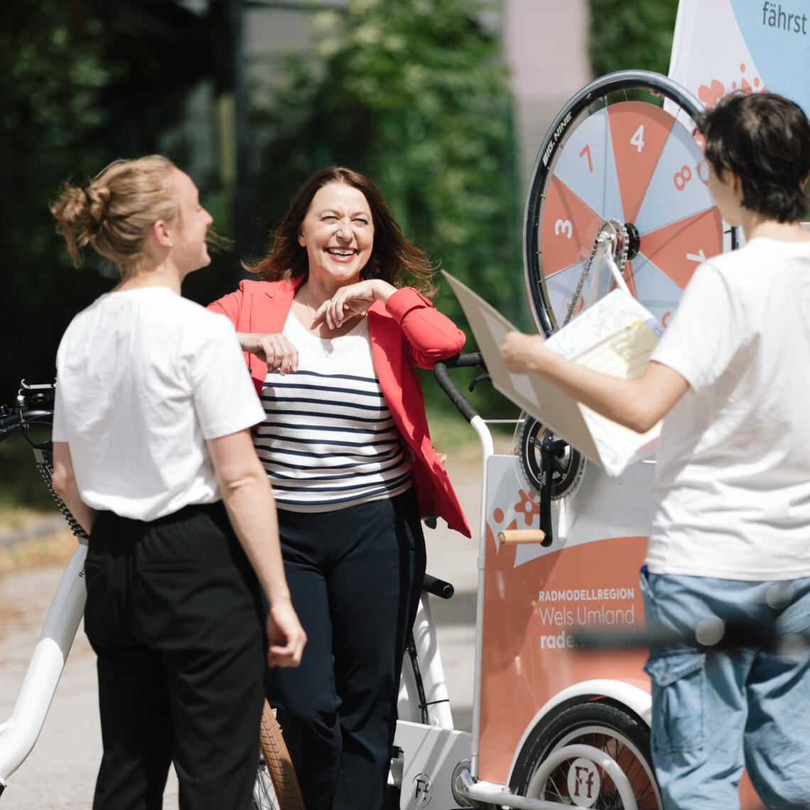 Transportrad Infostand mit Glücksrad