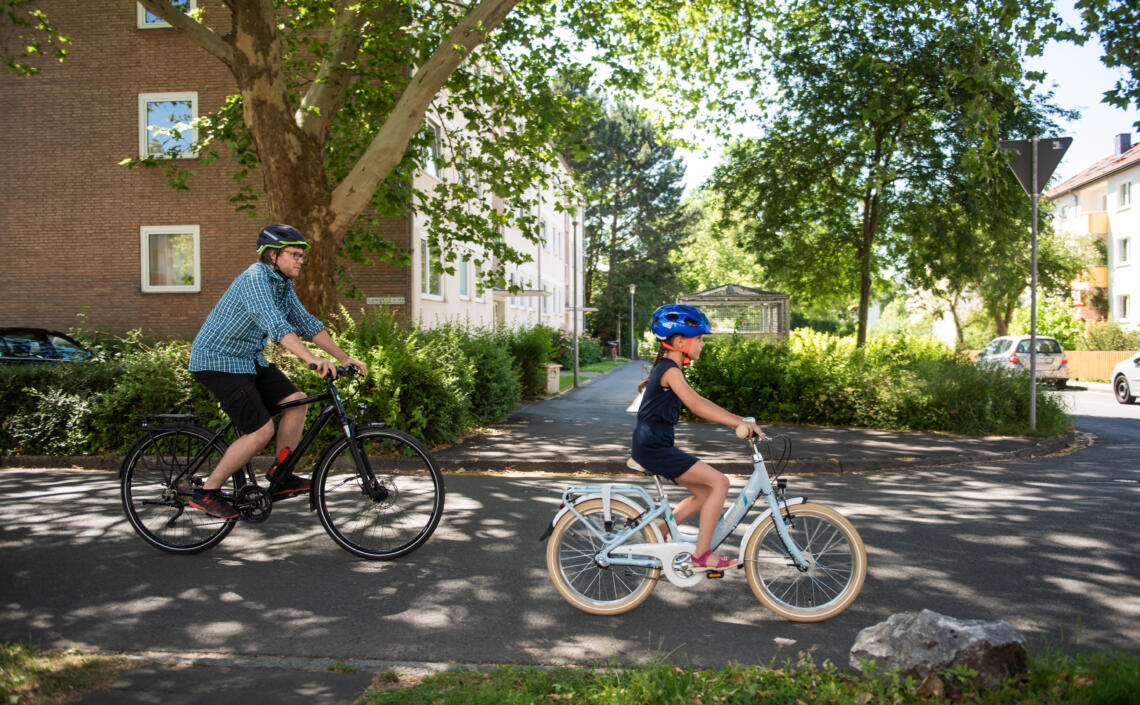 Schulweg mit dem Fahrrad üben