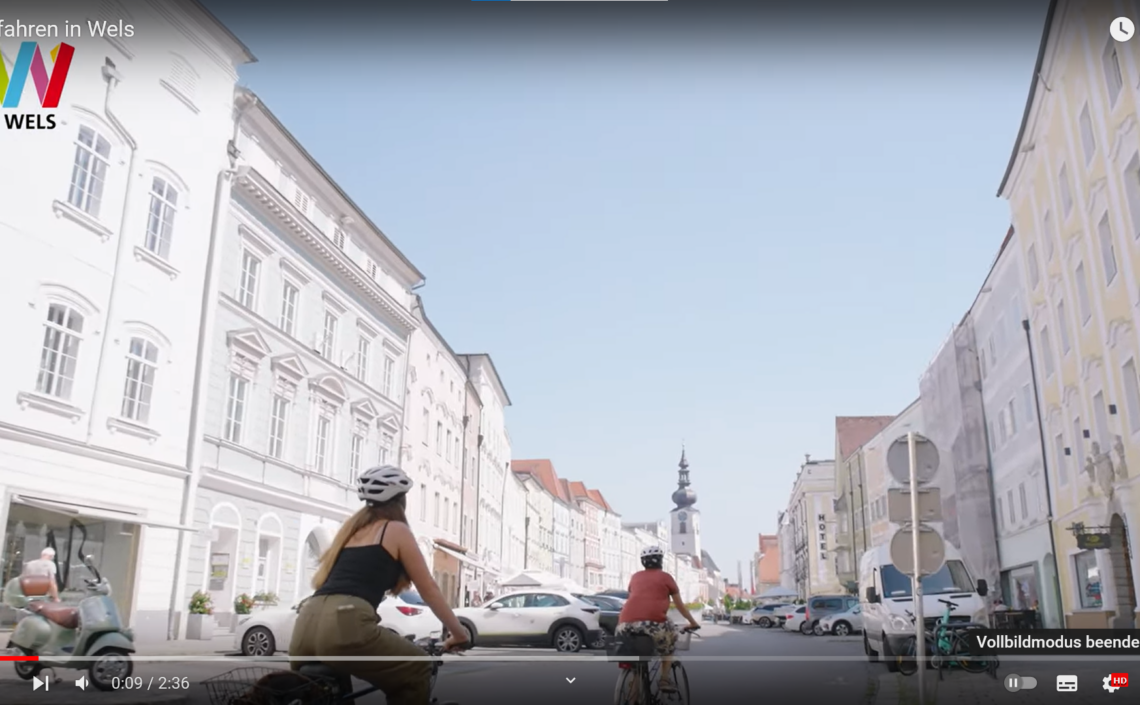 Screenshot Video Radfahren in Wels