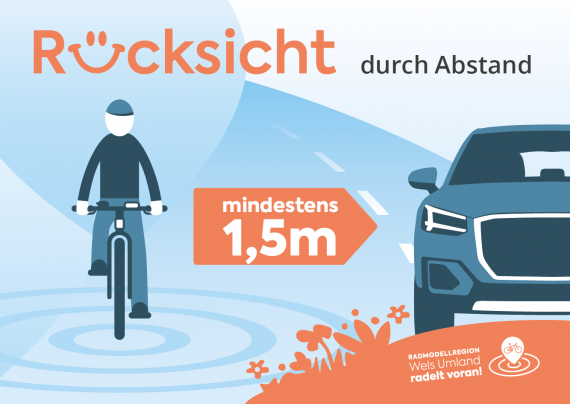 Flyer Rücksicht durch Abstand mindestens 1,5m